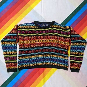 90s Colorful Knit Sweater by Lizsport Liz Clayborn